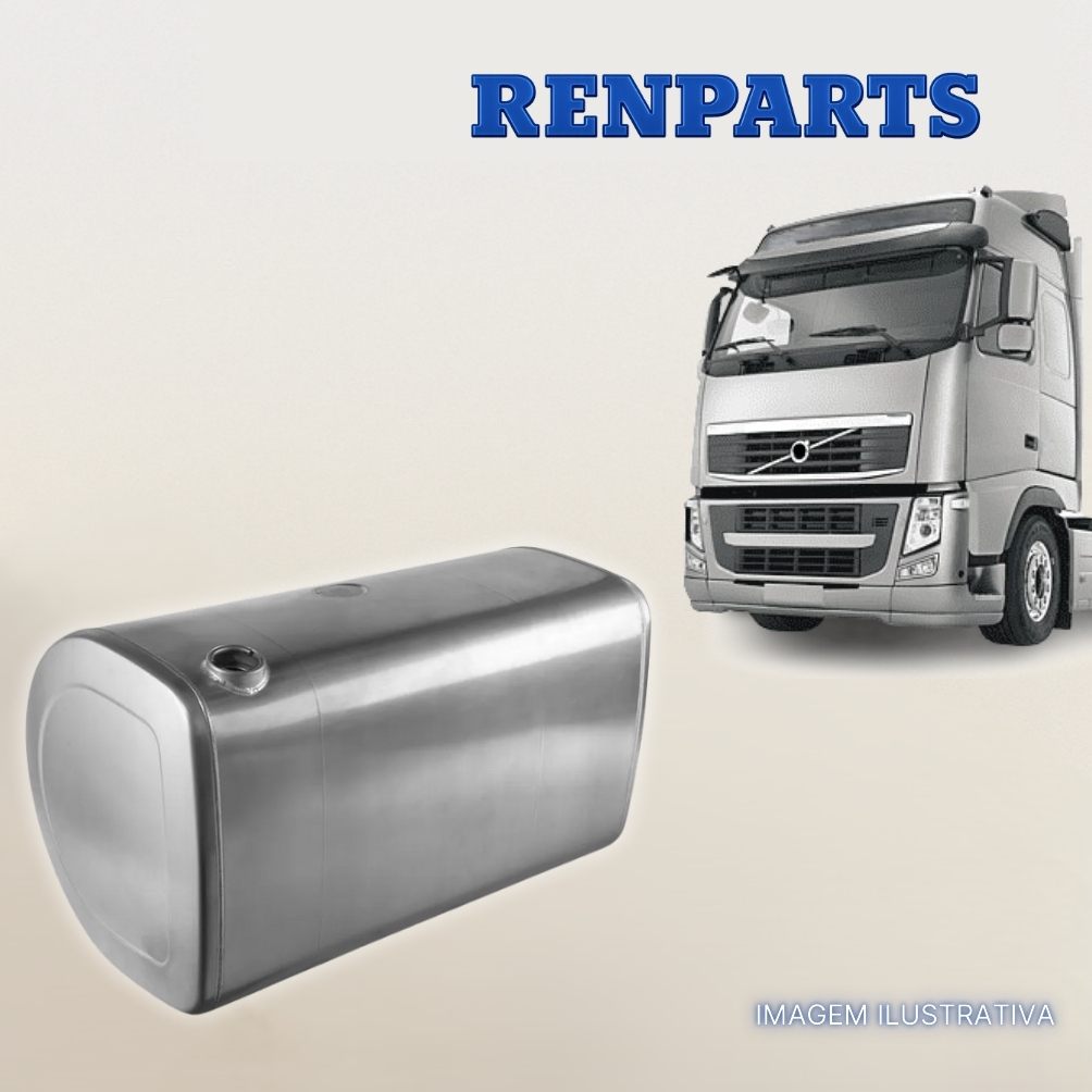 tanque combustivel volvo 490l aluminio formato d original com detalhes